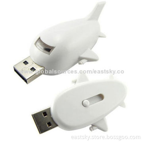 Promotional Airplane-shaped USB Flash Drives, 64MB to 32GB Memory Capacity/Windows Drive